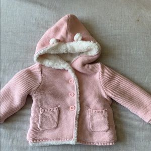 Fleece lined pink sweater